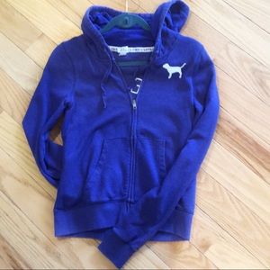 PINK by VS ZIP Up Purple Hoodie Medium EUC